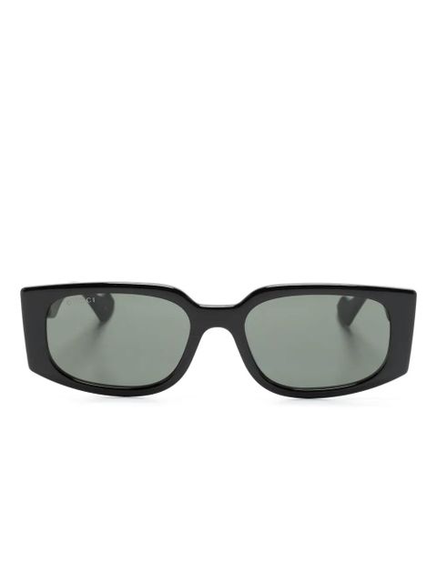 Gucci Eyewear Double G rectangle-frame sunglasses - Black - zdjęcie produktu nr 1