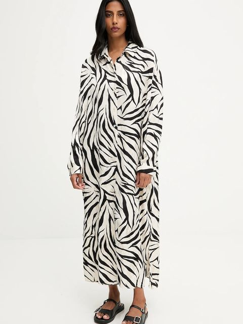 Answear.LAB sukienka kolor beżowy maxi oversize - zdjęcie produktu nr 1