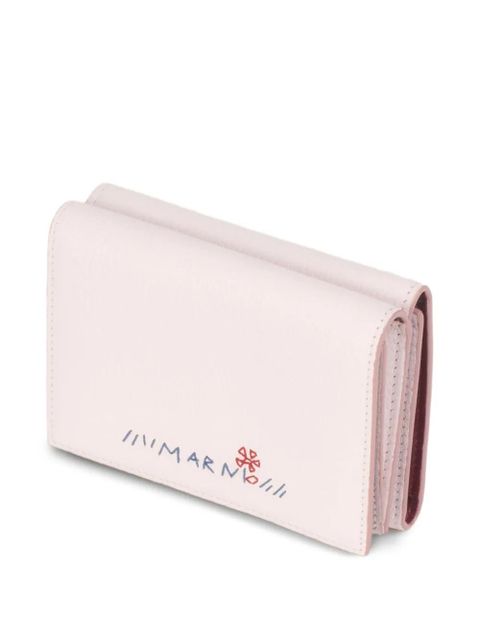 Marni flower-embroidered wallet - Pink