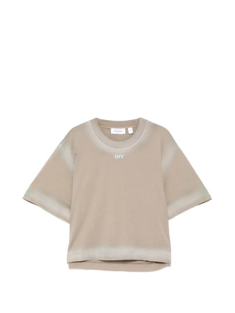 Off-White spray-effect logo stamped T-shirt - Neutrals - zdjęcie produktu nr 1