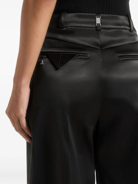 Manière De Voir Lorette pleated satin tailored shorts - Black