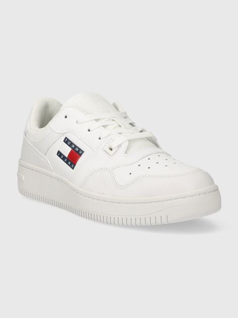 Tommy Jeans sneakersy skórzane TJW RETRO BASKET ESS kolor biały EN0EN02505 - zdjęcie produktu nr 2