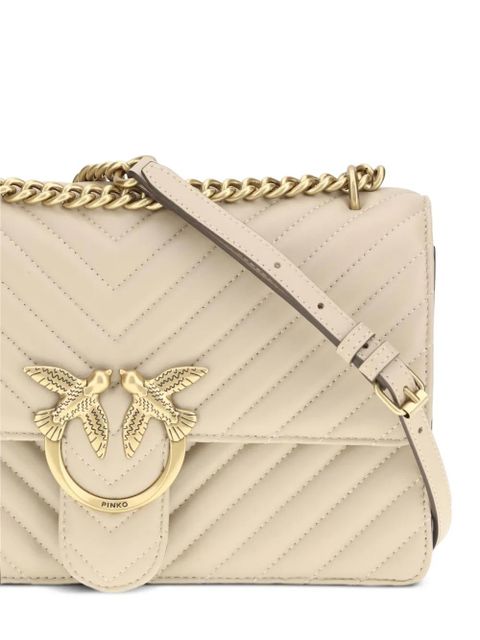 PINKO medium Love One chevron-quilted shoulder bag - Neutrals