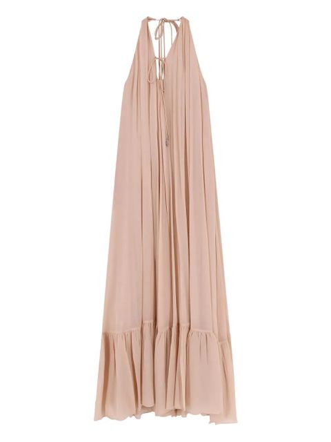 PINKO lace pleated maxi dress - Neutrals