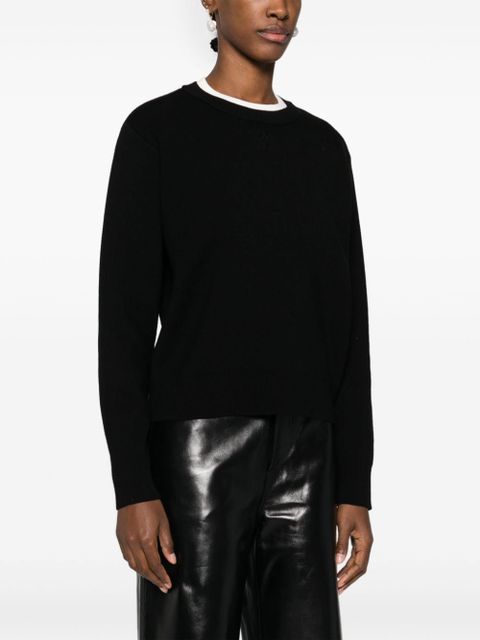 SANDRO logo-embroidered crew-neck jumper - Black