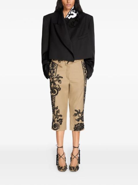DRIES VAN NOTEN embroidered capri pants - Neutrals - zdjęcie produktu nr 2