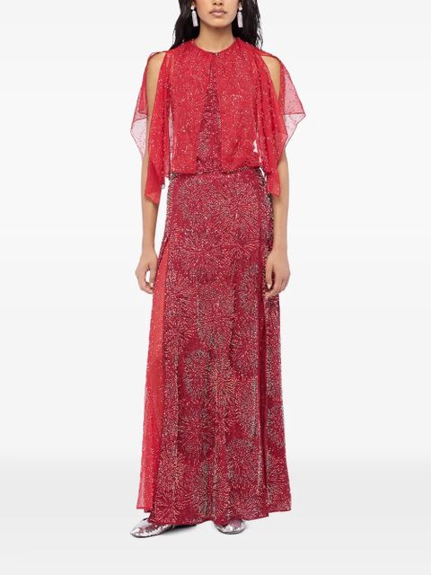 Rabanne chiffon cape pearl embroidered top - zdjęcie produktu nr 2