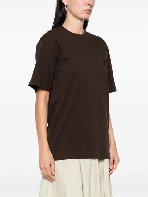 JW Anderson embroidered cottonT-shirt - Brown