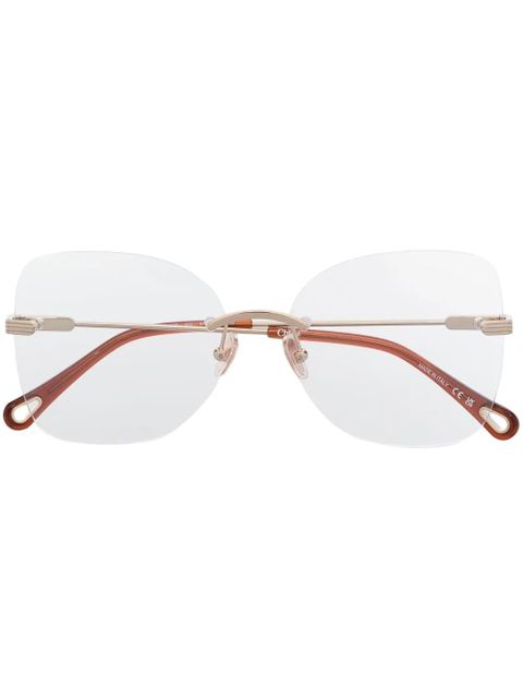 Chloé Eyewear rimless butterfly-frame glasses - Neutrals - zdjęcie produktu nr 1