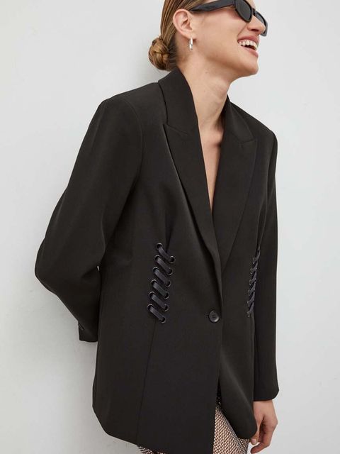 2NDDAY marynarka 2ND Saga - Essential Suiting kolor czarny jednorzędowa gładka 2241115165