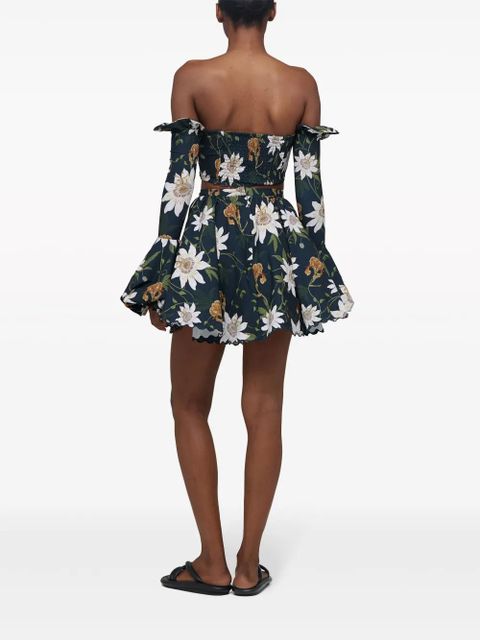 Agua By Agua Bendita Leonora Pasiflora flared skirt - Blue