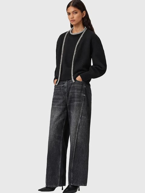 AllSaints kardigan wełniany ODELL damski kolor czarny W033KD - zdjęcie produktu nr 2