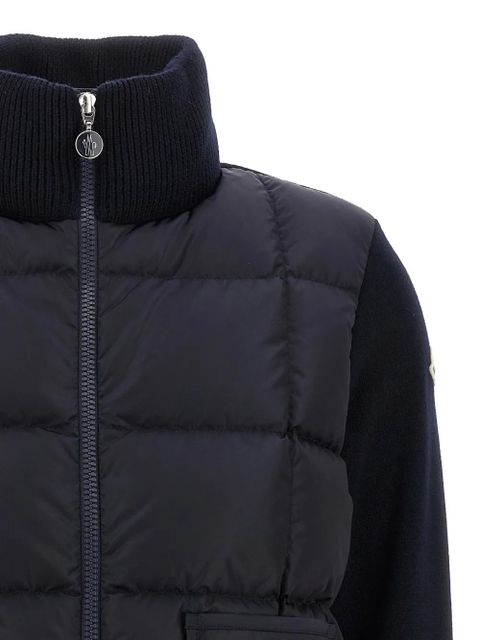 Moncler knitted-panels puffer jacket - Blue