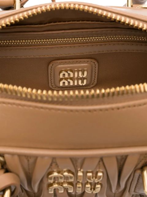 Miu Miu Arcadie matelassé leather tote bag - Brown