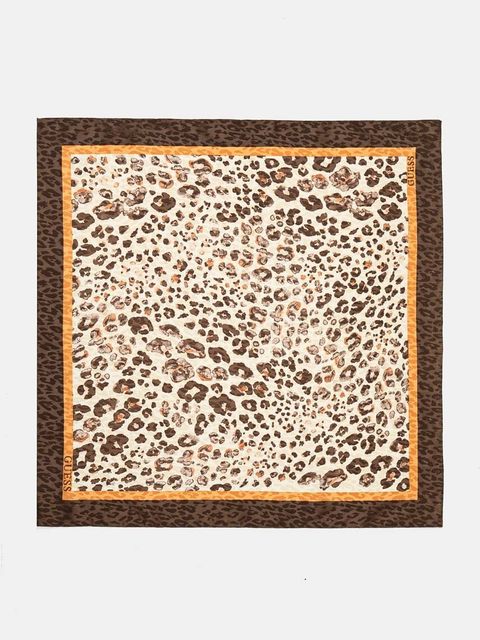 Guess apaszka damska kolor brązowy wzorzysta AW5138 SIL60