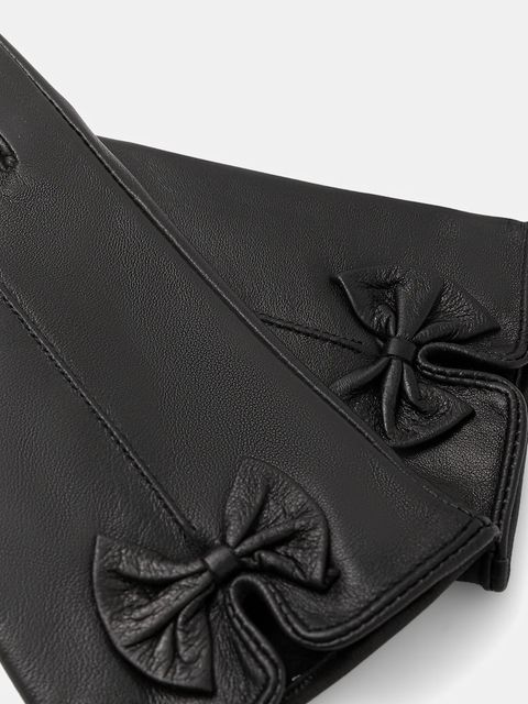 Answear.LAB rękawiczki skórzane damskie kolor czarny - zdjęcie produktu nr 2