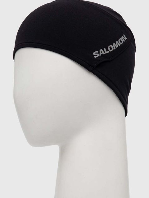 Salomon czapka kolor czarny z cienkiej dzianiny LC2155500 - zdjęcie produktu nr 2