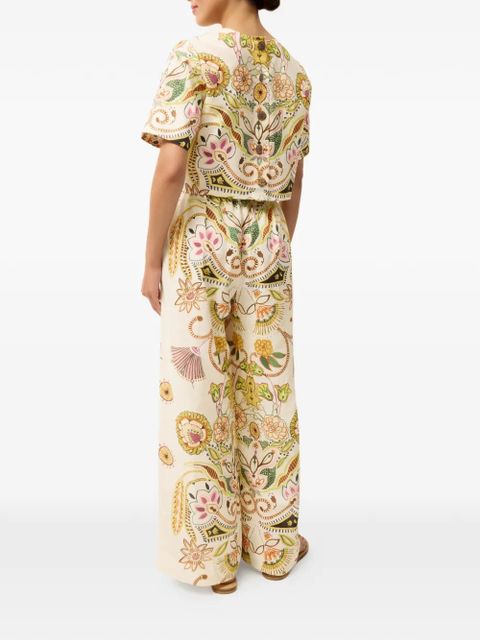 Marie Oliver Bennett floral print trousers - Neutrals