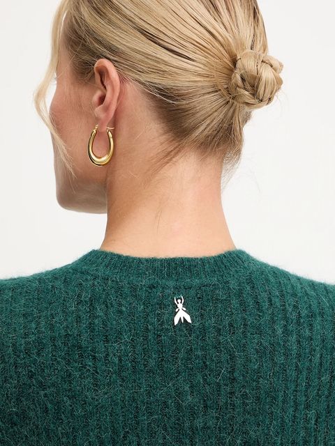 Patrizia Pepe sweter z dodatkiem wełny z alpaki damski kolor zielony ciepły 2K0328 K294