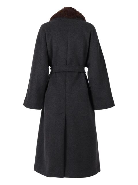 Weekend Max Mara fur collar belted coat - Grey - zdjęcie produktu nr 2