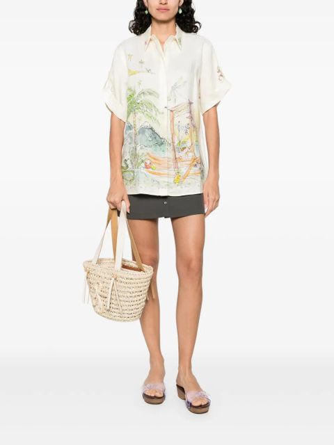 ALEMAIS graphic-print shirt - Neutrals - zdjęcie produktu nr 2