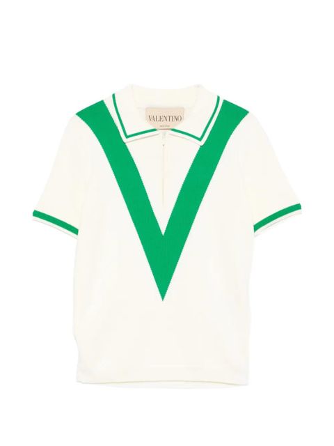 Valentino Garavani V-neck polo top - Neutrals - zdjęcie produktu nr 1