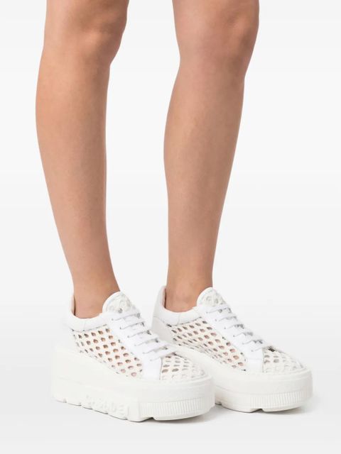 Casadei woven platform sneakers - White
