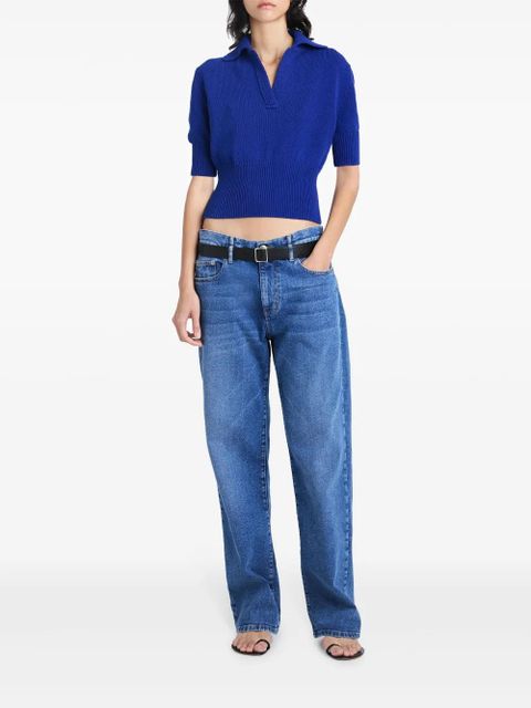 Proenza Schouler Reeve cotton-blend polo top - Blue