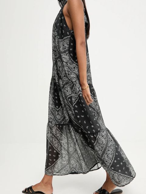 Answear.LAB sukienka kolor czarny maxi rozkloszowana