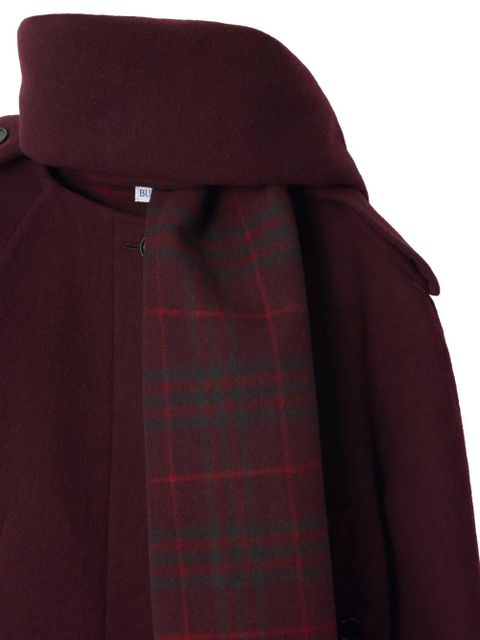 Burberry detachable-scarf wool jacket - Red