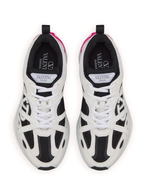 Valentino Garavani VLogo panelled lace-up sneakers - White