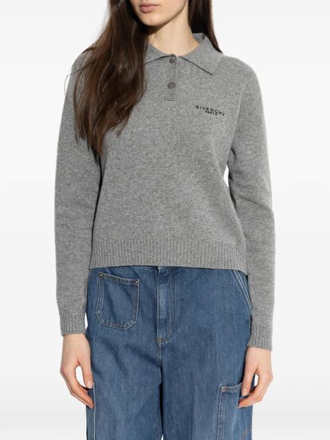 Givenchy long-sleeve polo top - Grey