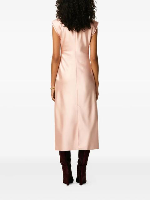 AMI Paris raw-edge long dress - Pink
