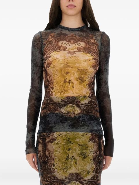 Jean Paul Gaultier printed long-sleeve T-shirt - Brown - zdjęcie produktu nr 1