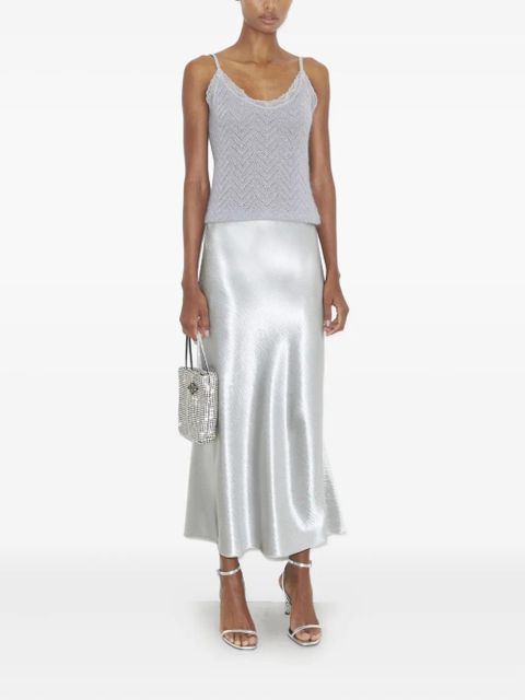 Tory Burch satin midi skirt - Silver