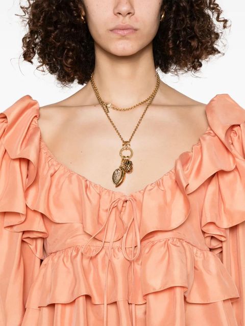 Chloé ruffled cropped top - Orange