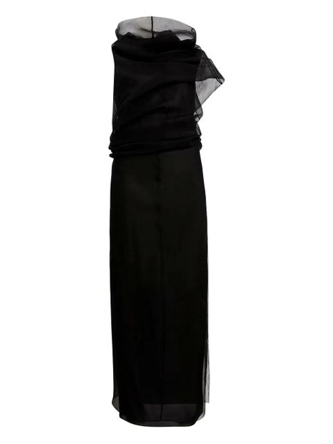 KHAITE Jeanty layered draped dress - Black - zdjęcie produktu nr 1