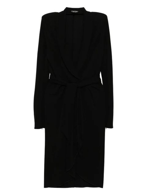 TOM FORD long-sleeves wrap dress - Black - zdjęcie produktu nr 1