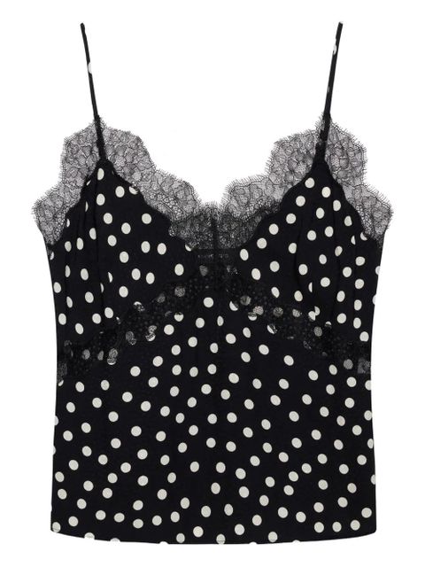 ANINE BING lace polka dot top - Black - zdjęcie produktu nr 1