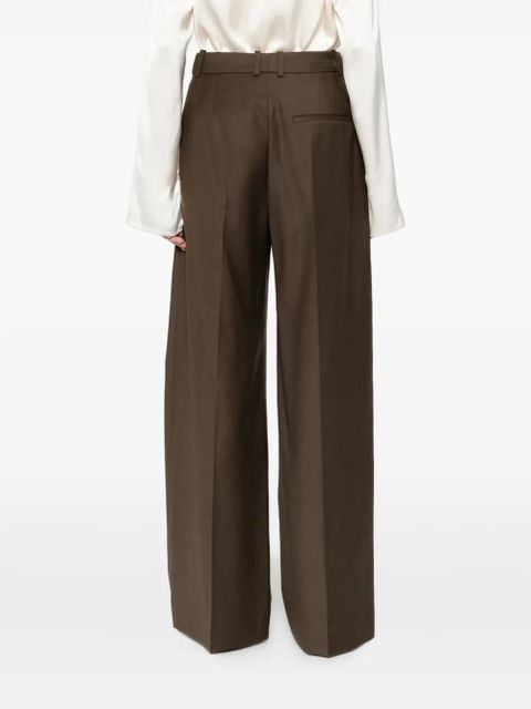 The Frankie Shop wide-leg pleated trousers - Brown