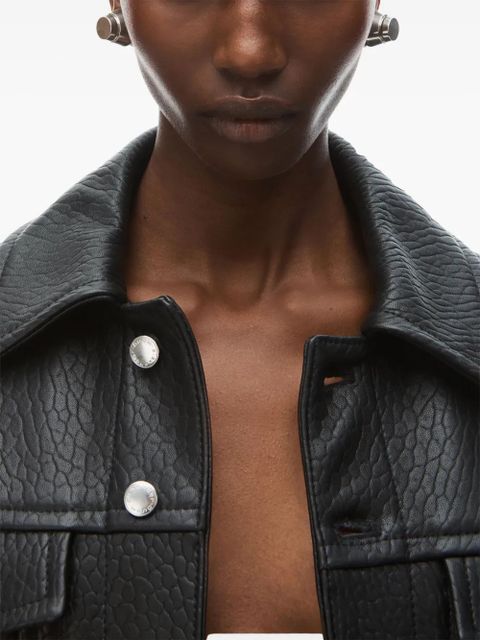 Alexander Wang curved-sleeve leather jacket - Black