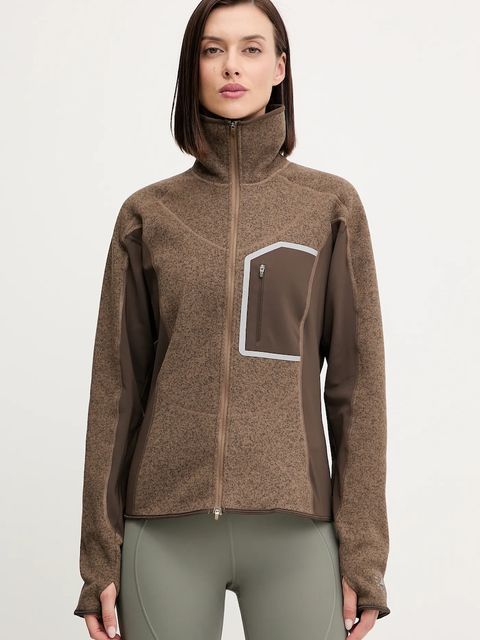 adidas by Stella McCartney bluza treningowa Climawam Running damska kolor brązowy wzorzysta JM6049 - zdjęcie produktu nr 1