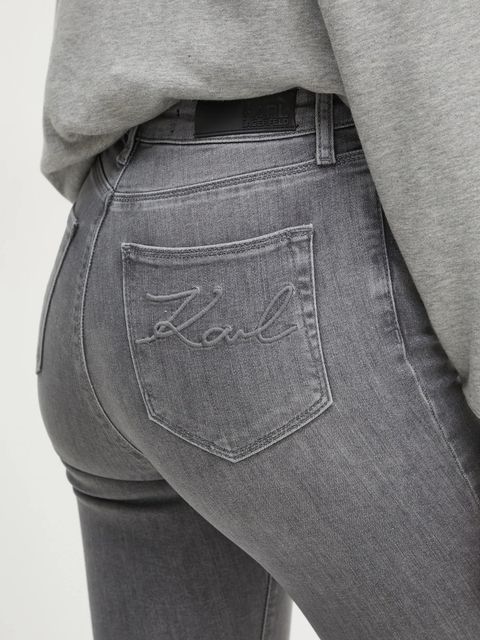 Karl Lagerfeld jeansy damskie kolor szary A1W10077