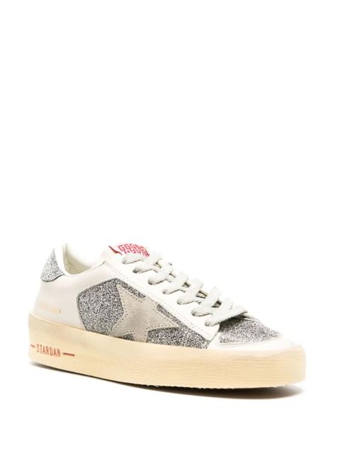 Golden Goose Stardan crystal-embellished leather sneakers - White