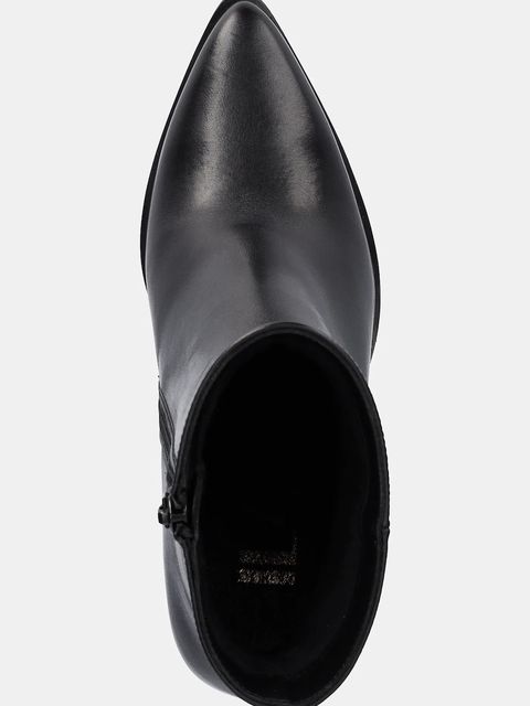 Answear.LAB botki skórzane kolor czarny na słupku