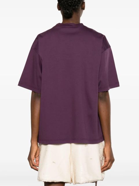 Lanvin logo-appliqué cotton T-shirt - Purple
