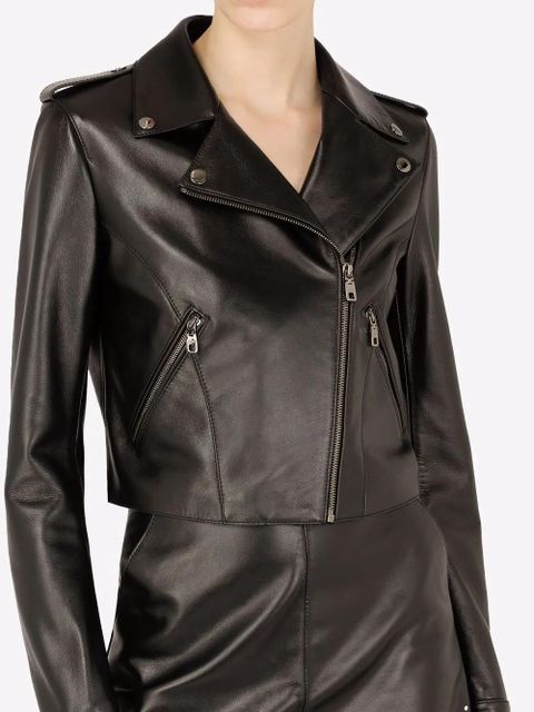 Dolce & Gabbana leather biker jacket - Black