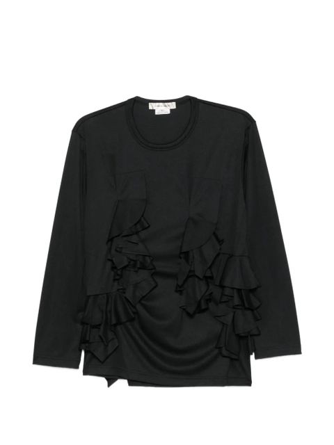 Comme Des Garçons ruffled long-sleeve T-shirt - Black - zdjęcie produktu nr 1
