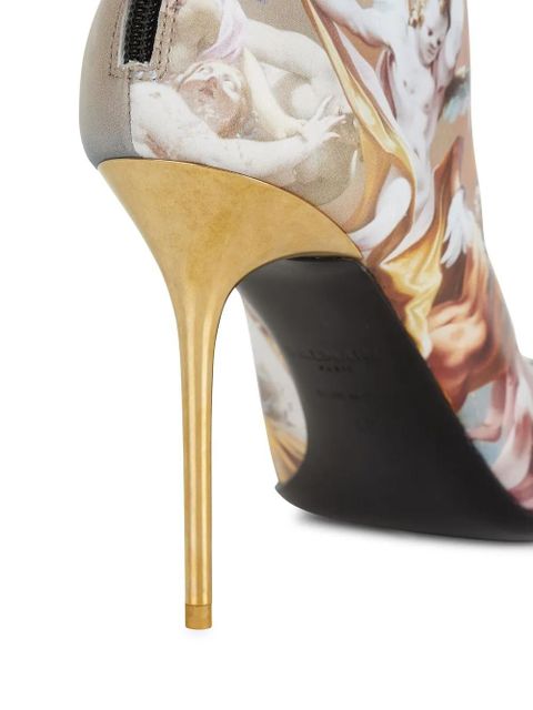 Balmain graphic-print lace-up ankle boots - Neutrals