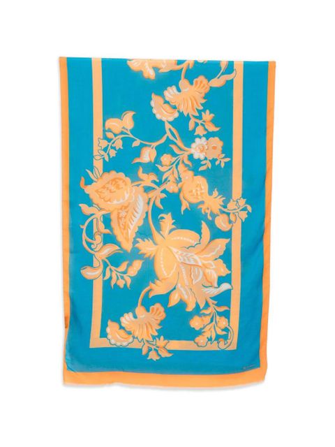 ETRO floral border scarf - Blue - zdjęcie produktu nr 1